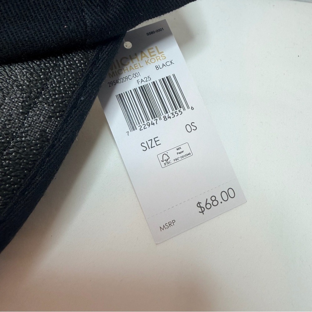 Michael Kors Monogram Logo Print Visor Baseball Cap Women's NWT Black MSRP $68 - Picture 7 of 8
